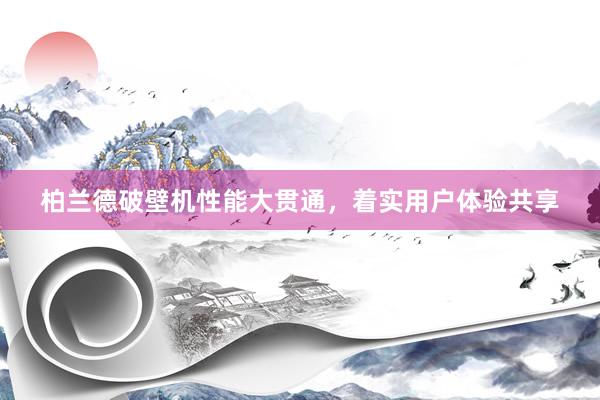 柏兰德破壁机性能大贯通，着实用户体验共享